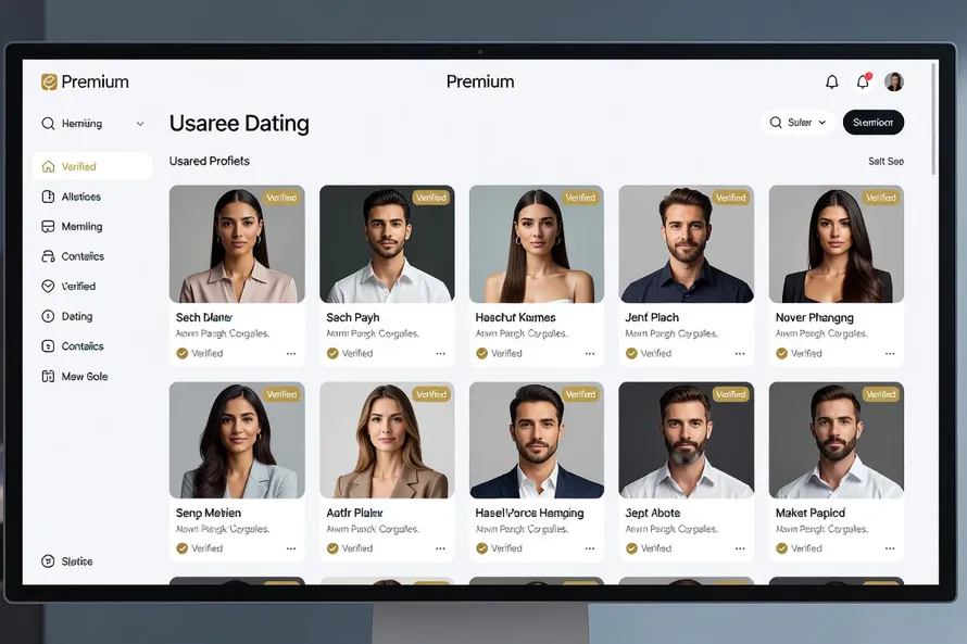 Interface de l'application eDarling Pro - profils compatibles mis en avant sur écran de smartphone