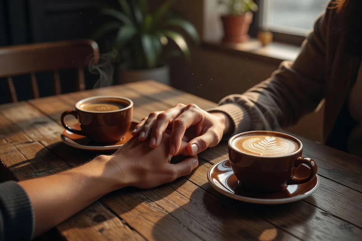 Couple en conversation intime et complice sur un canapé, communication et confiance