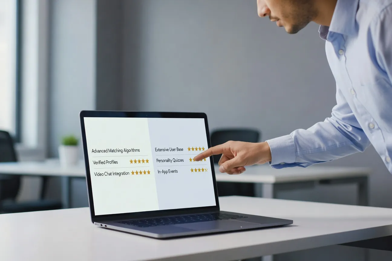 Comparaison des interfaces eDarling et Meetic sur ordinateur portable
