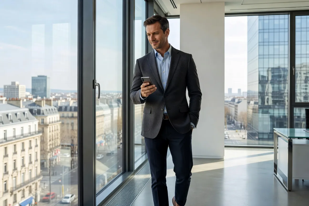 Femme utilisant application rencontre smartphone France 2026