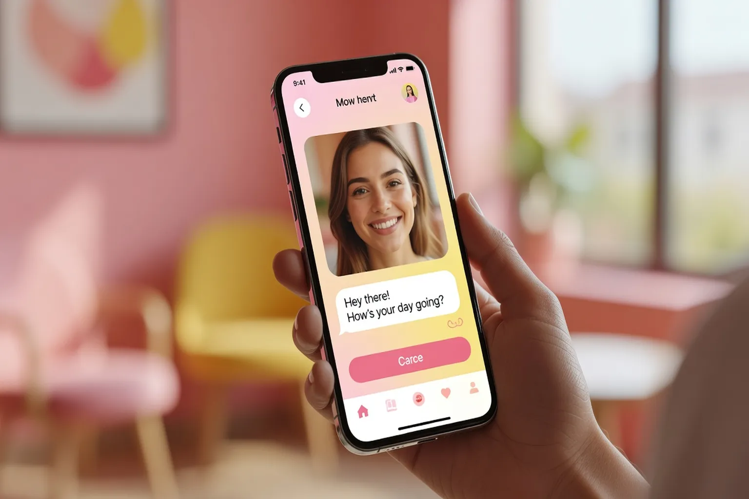 Application de rencontre Bumble sur smartphone - concept women-first où les femmes envoient le premier message